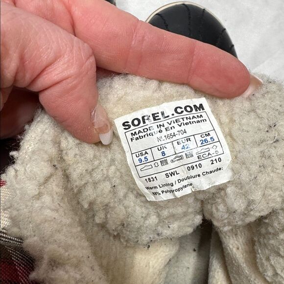 Sorel Women’s Tivoli Ankle Waterproof Red Plaid Lace Up Boots. Size 9.5. - Picture 11 of 12